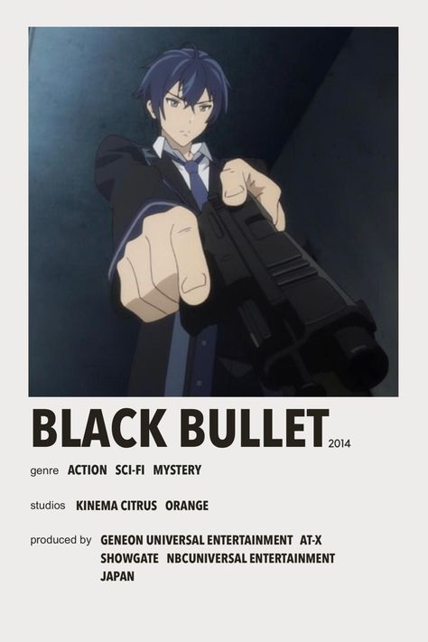 anime film poster #blackbullet Anime Watchlist, Anime Title, Anime Recs, Anime Sites, Anime Websites, Black Bullet, Anime Suggestions, Anime List, Film Anime