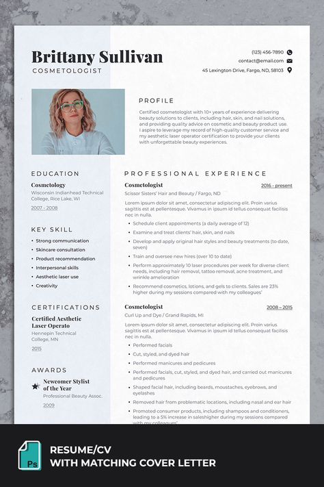 Cosmetology Resume Samples, Hairstylist Resume Template, Brand Manager Resume, Esthetician Resume With No Experience, Cosmetology Portfolio Ideas, Resume Layout Design, Cosmetology Resume, Hairstylist Resume, Esthetician Resume