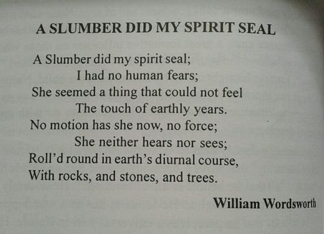 William Wordsworth A Slumber Did My Spirit Seal, Wordsworth Poems, William Wordsworth Poems, Figurative Language Posters, William Wordsworth, Figurative Language, Emily Dickinson, My Spirit, Figurative