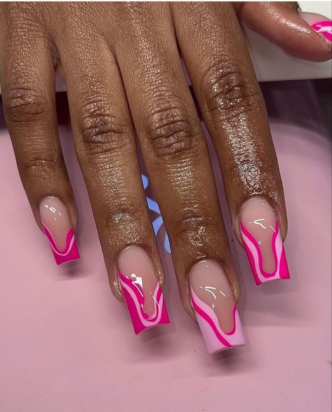 Fancy Nail Designs, Colourful Acrylic Nails, Elegant Touch Nails, Pink Tip Nails, Tapered Square Nails, Lavender Nails, Sassy Nails, Short Square Acrylic Nails, Long Acrylic Nails Coffin