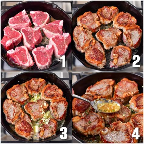 Lamb Chops Mini Lamb Chops, How To Cook Lamb Chops On The Stove, Cast Iron Lamb Chops, Pan Fried Lamb Chops, How To Cook Lamb Chops In A Pan, Lamp Chops Recipe Grilled, Bone In Lamb Loin Chops Recipe, Australian Lamb Chops Recipe, Loin Lamb Chops Recipes