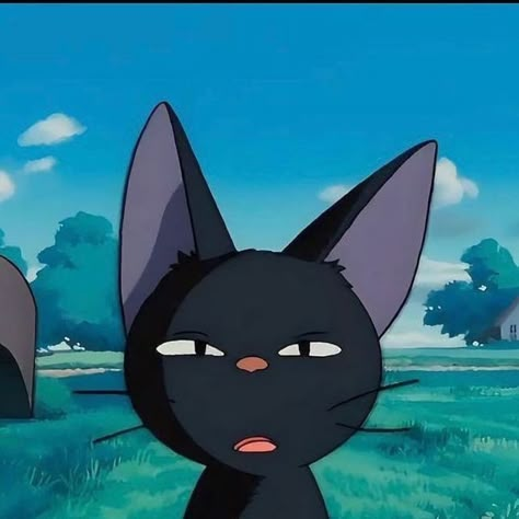 Studio Ghibli Black Cat, Jiji Icon Cat, Animated Icons Pfp, Jiji Kiki's Delivery Service Pfp, Studio Ghibli Cat Wallpaper, Studio Ghibli Black Characters, Cute Ghibli Pfp, Ghibli Studio Pfp, Aesthetic Pics For Widgets