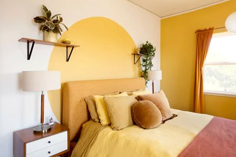 30 Stylish Things That'll Make Your Home Feel Like it Belongs to an Adult | Apartment Therapy Geometric Wall Paint, Bedroom Decorating Tips, Cream Living Rooms, Vintage Dining Room, Yellow Bedroom, Yellow Walls, California Dreaming, Home Upgrades, Master Bedrooms Decor