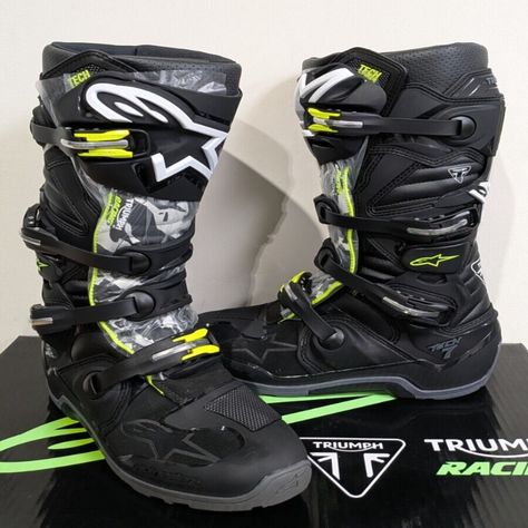 Elevate your off-road game with these top-notch Alpinestars Tech 7 Enduro and MX boots! Available in multiple sizes to suit your needs. #Alpinestars #Tech7 #OffRoadAdventures 🏍️🔥 Mx Boots, Motorcycles & Scooters, Triumph Motorcycles, Scooter Parts, Suits You, Off Road, Shoe Boots, Feel Free, Things To Sell