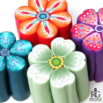 Polymer Clay Painting, Flower Polymer Clay, Polymer Clay Cane Tutorial, Blue Slime, Clay Jar, Polymer Clay Cane, Polymer Clay Canes, Polymer Clay Jewelry Diy, Clay Flower