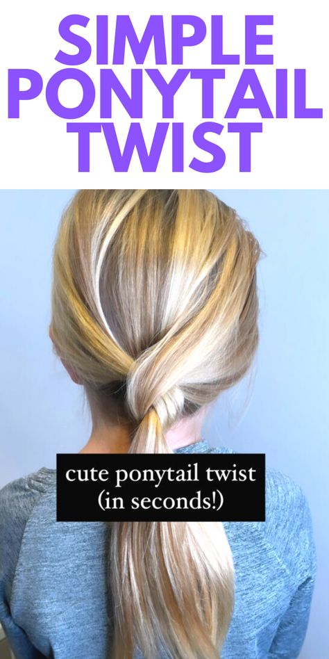 Casual Hair Clip Styles, Active Ponytail Hairstyles, Ponytail Hairstyles Videos Easy, Hair Styles Twist Ponytail, Easy Professional Ponytail, Fun Ponytail Hairstyles Medium Length, East Ponytail Hairstyles, Easy Teacher Updos, Fun Ponytail Hairstyles Easy