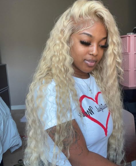 Blonde Human Hair Wigs, Frontal Wig Hairstyles, Human Hair Wigs Blonde, 613 Blonde, Hd Lace Frontal, Front Lace Wigs, Beautiful Wigs, Deep Curly, Wig Lace