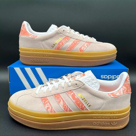 Send Offers. I May Accept 100% Authentic Straight From Adidas Very Lightweight And Comfortable For Summer Can Be Easily Styled Shipping Same Day / Next Day (Unless Holiday) Gazelle Bold Shoes, Nike Winter Jackets, Iridescent Shoes, Adidas Gazelle Bold, Pretty Sneakers, Gazelle Bold, Bold Shoes, High Tops Sneakers, White Casual Shoes