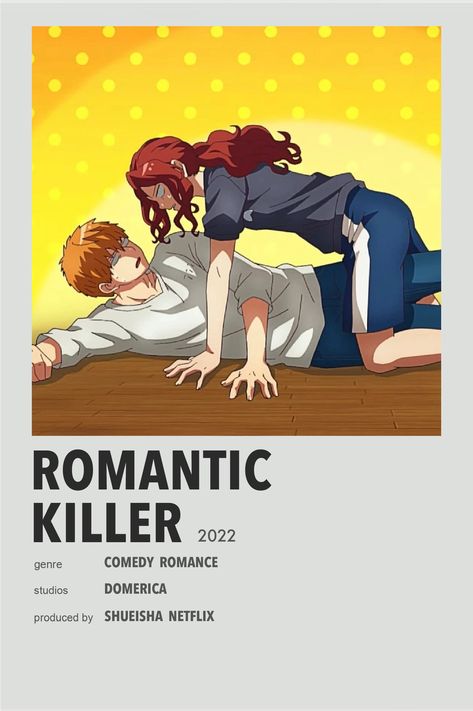 Romantic Killer Poster, Minimal Anime Wallpaper, Romantic Animes To Watch, Romcom Anime, Romantic Killer, New Movies To Watch, Neverland Art, Animes To Watch, Minimalist Posters