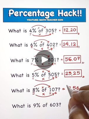 199K views · 2K reactions | Percentage hack that you should know‼️📚💡

 #basicmath #mathtutor #mathtutorial #MathTrick #mathteachergon #mathhacks #mathematics #MathTutor #teachergon... | By Ako si Teacher Gon | Facebook Math Tutorials, Math Tutor, Math Problems, Math Tricks, Basic Math, Math Teacher, Quick Saves