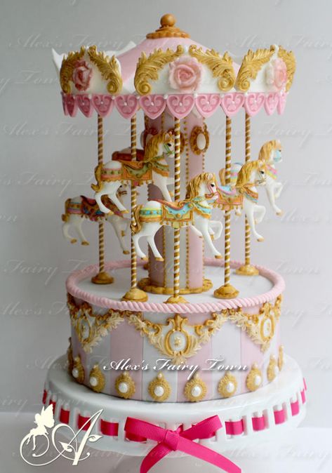 Merry Go Round Cake | Cookie Connection Carousel Cake, Carousel Party, Cake Wrecks, Pony Cake, Fantasy Cake, 귀여운 음식 그림, Horse Cake, Round Cake, Carousel Horses