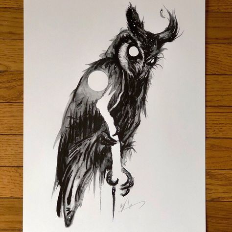 Ghost Owl Tattoo, Viking Owl Tattoo Design, Skeleton Owl Tattoo, Evil Owl Tattoo Design, Night Owl Tattoo Design, Scary Owl Tattoo, Norse Owl Tattoo, Goth Owl Tattoo, Nordic Owl Tattoo