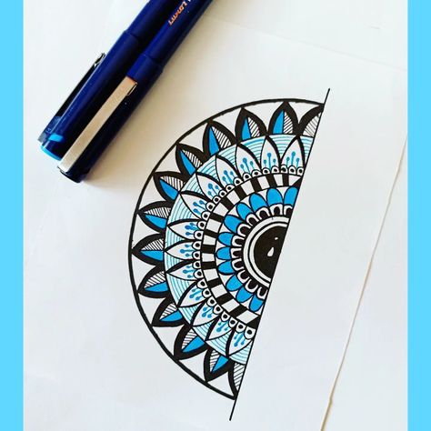 Mandala Drawing With Color, Easy Colourful Mandala Drawing, Very Simple Mandala Art, Colour Ful Mandala Art Easy, Mandala Art Colorful Patterns Easy, Coloured Mandala Drawing, Mandala Art Small Design, Basic Mandala Design, Mandala Simple Design