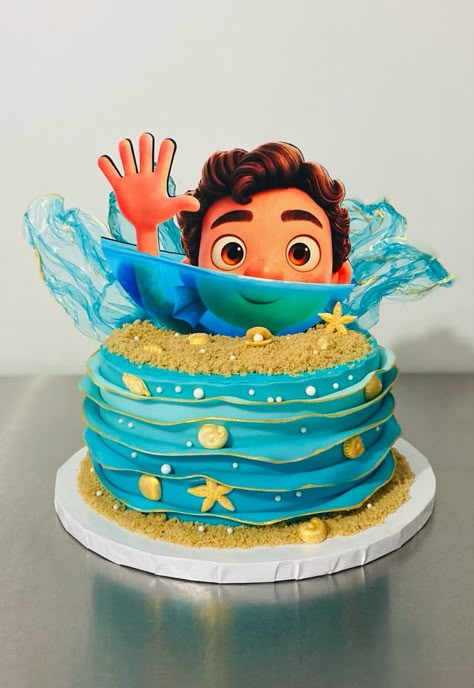 Luca Birthday Cake Ideas, Luca Themed Cake, Luca Cake Disney, Luca Cake Ideas, Luca Cookies, Luca Birthday Cake, Luca Birthday Party Ideas, Luca Birthday, Luca Disney