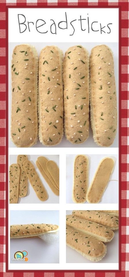 Felt Meals Play Food, Play Food Sewing Pattern, Diy Felt Food No Sew, Diy Felt Bread, Felt Bread Pattern, Felt Food Templates Pattern Free Printable, Felt Good Diy, Felt Spaghetti, Felt Food Ideas