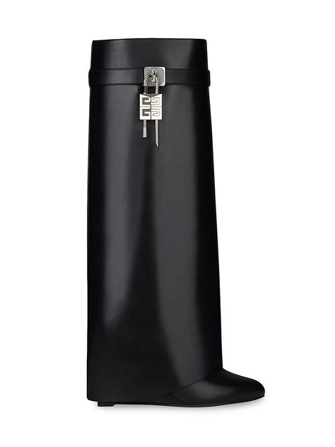 Shark Lock Boots, Lock Boots, Givenchy Shark, Almond Toe Boots, Givenchy Boots, Dr Shoes, Slip On Boots, Wide Boots, Wide Fit Boots