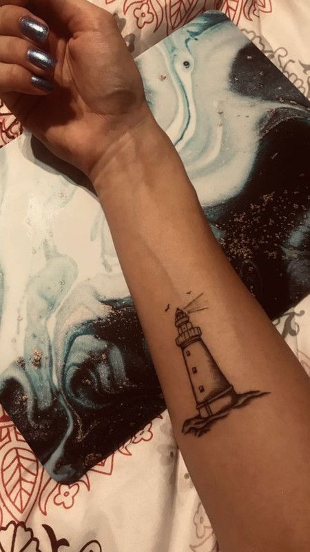 Light House Tattoo Design, Small Lighthouse Tattoo, Light House Tattoo, Lighthouse Tattoo Meaning, Lighthouse Tattoos, Tattoos 2023, Sticker Sleeve, Kraken Tattoo, Coastal Apartment