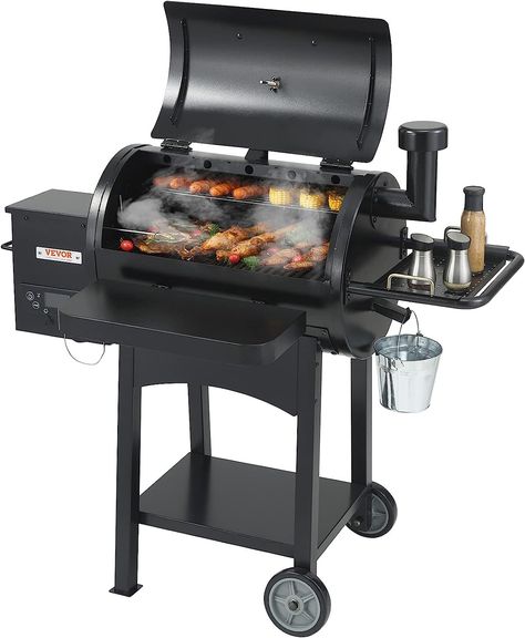 VEVOR Smoker Grill, Portable Wood Pellet Grill with Cart, 8 IN 1 BBQ Grill with PID Temperature Control & Meat Probe for Outdoor Cooking, Barbecue Camping, Picnic, 480 sq, Patio and Backyard, Black “As an Amazon Associate I earn from qualifying purchases.” Smoker Pellets, Bbq Wood, Barbecue Camping, Pellet Grills Smokers, Portable Charcoal Grill, Pellet Smokers, Pellet Smoker, Wood Pellet Grills, Smoker Grill