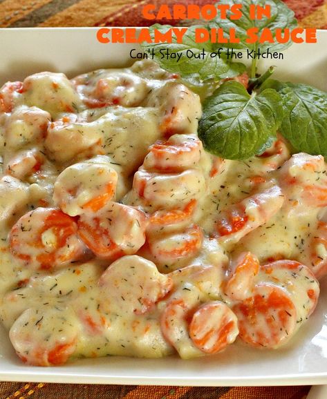 Creamy Carrots, Cream Carrots Recipe, Creamed Carrots Recipe, Honey Dill Sauce, Supper Sides, Carrot Casserole, Carrot Recipes Side Dishes, Carrot Dishes, Carrots Side Dish