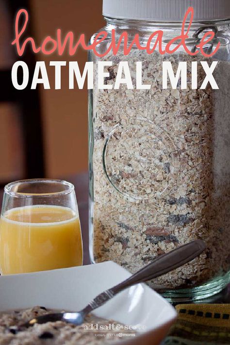 Make your own instant oatmeal mixes with quick oats using this easy recipe #homemade #addsaltandserve #menus4moms Instant Oatmeal Recipes, Homemade Instant Oatmeal, Diy Food Storage, Instant Oatmeal Packets, Quick Oatmeal, Diy Oatmeal, Oat Cereal, Homemade Oatmeal, Oatmeal Packets