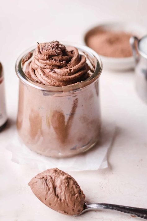 Chocolate Mousse With Cocoa Powder, Cocoa Powder Chocolate, Chewy Chocolate Brownies, Cocoa Powder Recipes, Vegan Chocolate Mousse, Friendsgiving Food, Dark Chocolate Mousse, Decadent Chocolate Desserts, Chocolate Glazed Donuts