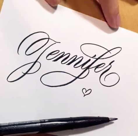 Jenny Tattoo Name, Jennifer Tattoo Name, Jennifer Name, Dark Skin Tattoo, Handwriting Tattoos, Lettering Styles Alphabet, Different Lettering, Fancy Writing, Chicano Lettering