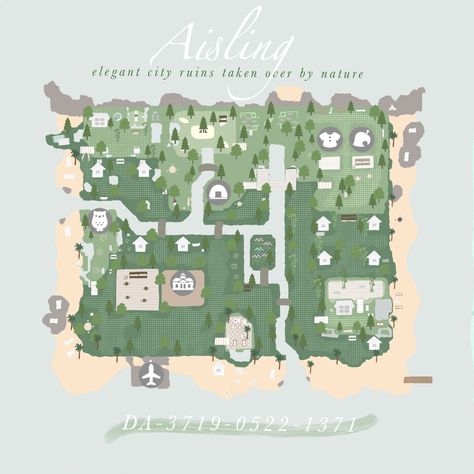 Visit the Aisling Island and enjoy the cozy mix of elegantcore & forestcore themes 🌿 : AnimalCrossing Acnh Elegantcore, Animal Crossing Maps, Animal Crossing Dream Address, Acnh Dream Codes, Acnh Maps, Acnh Dream Address, Animal Crossing Islands, Island Layout, Dream Code