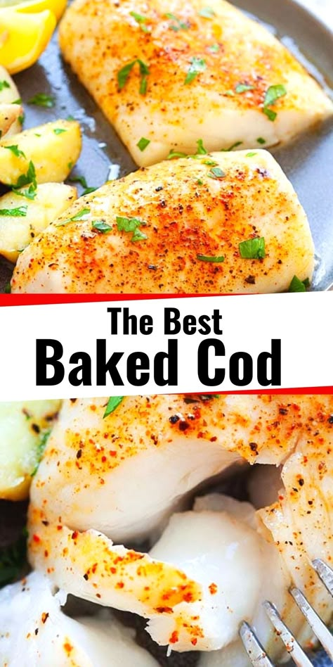 Baked Cod Fish Recipes, Cod Recipes Baked, Cod Recipes Oven, Easy Baked Cod, Best Cod Recipes, Cod Fish Recipes Baked, Baked Cod Fillets, Cod Fillet Recipes, Baked Cod Recipes