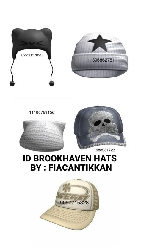 Brookhaven Accessories Codes Y2k, Berry Ave Hat Code, Berry Avenue Accessories Codes Y2k, Y2k Accessories Codes, Hat Codes Bloxburg, Roblox Codes Brookhaven Hair, Hat Codes Berry Ave, Roblox Hats Codes, Roblox Hat Codes