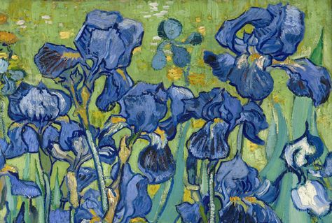 Detail of Irises, 1989, Vincent van Gogh. Oil on canvas, 29 1/4 x 37 1/8 in. The J. Paul Getty Museum. Vase With Twelve Sunflowers, Van Gogh Flowers, Van Gogh Wallpaper, Artist Van Gogh, Van Gogh Irises, Vincent Van Gogh Art, Vincent Van Gogh Paintings, Van Gogh Paintings, Van Gogh Art