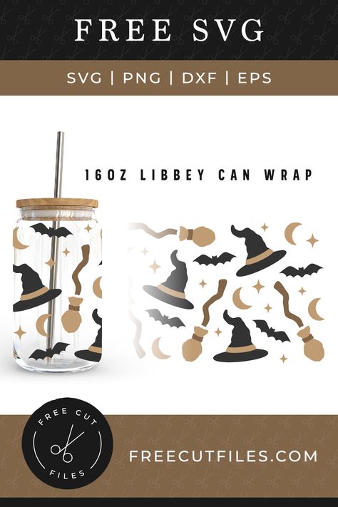 WitchHatAndBroom_16oz_LCW_FCF1925 Free Glass Can Svg, Glass Can Wrap Svg Free, Wrap Svg Free, Can Glass Wrap Svg, Can Wrap Svg, Glass Wrap Svg, Can Glass Wrap, Glass Can Wrap, Witch Hats