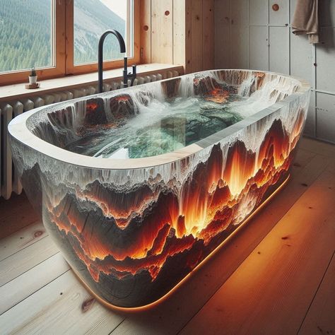 Epoxy Bathtub, Resin Bathtub, Tub Sizes, Luxury Mansions Interior, Cast Iron Bathtub, Stone Bathtub, Fantasy Furniture, Cast Iron Tub, Art And Nature