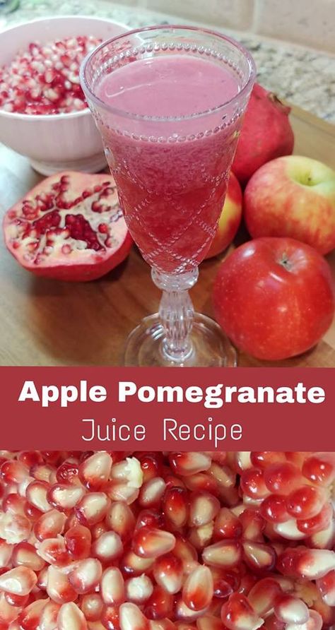 Apple Pomegranate Juice - Jett's Kitchen Pomegranate How To Eat, Cold Pressed Juice Recipes, Apple Juice Recipe, Pom Juice, Healthy Blender Recipes, Apple Pomegranate, Pink Juice, The Egg Diet, Healthy Juicer Recipes