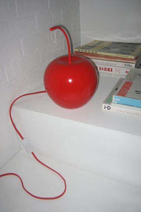 Cherry Table Lamp Cherry Room Decor, Cute Table Lamps, Cherry Light, Red Lamps, Cherry Table, Globe Table Lamp, Red Lamp, Welcome To My House, Uo Home