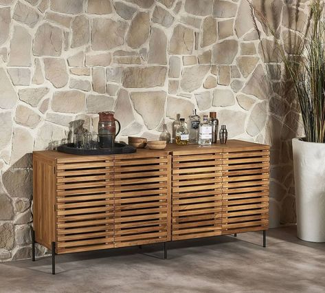 Pengrove Teak Outdoor Buffet (71.5") | Pottery Barn Outdoor Sideboard, Outdoor Buffet, Bronze Natural, Desk Lamps Bedroom, Outdoor Console Table, Grill Tools, Coffee Table Kitchen, Modern Rug Design, Hanging Chair Outdoor