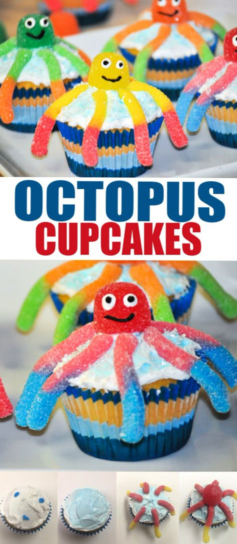 Octopus Birthday Party Ideas, Octopus Cake Ideas, Octopus Birthday Cake, Octopus Cupcakes, Octopus Birthday Party, Octopus Birthday, Dessert For Kids, Octopus Party, Octopus Cake