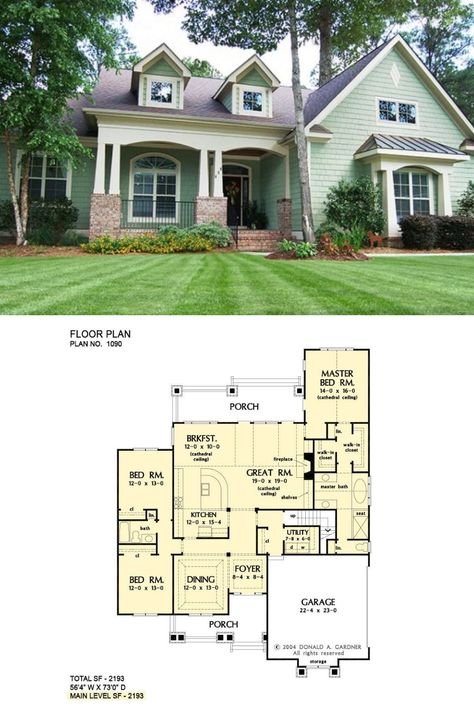 Cottagecore House Plans, Single Story Cottage, Perfect House Plan, Green Bedroom Walls, Cottagecore House, Cottage Core House, Cottage Interior Design, Cottage House Plan, Cottage Style House Plans