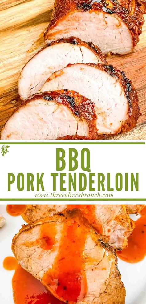 This simple BBQ Pork Tenderloin is a great summer dinner idea recipe! Tender pork is seasoned with a dry BBQ rub. Serve alongside your favorite grilling side dishes with BBQ sauce. Gluten free lean and healthy meat. Pork Tenderloin Dutch Oven, Grilling Side Dishes, Pork Tenderloin Rub, Oven Roasted Pork Tenderloin, Bbq Pork Tenderloin, Baked Pork Tenderloin, Grilled Side Dishes, Roasted Pork Tenderloins, Healthy Meats