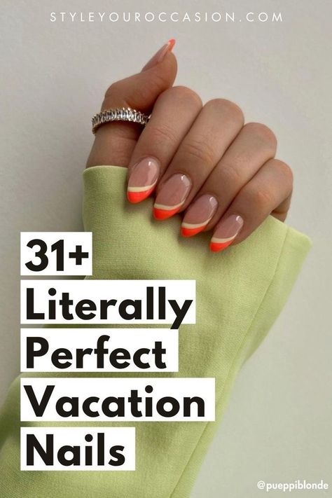 Are you searching for cute vacation nails ideas? You’ll love this list of stunning 2024 vacay nails for the beach & summery nails too. See short, almond, square, acrylic, coffin styles and more! Choose from trendy bright pink nails or chic neutral shades with a classy vibe. There’s so much vacation nail inspiration here! Vacation Nail Inspiration, Vacation Nails Ideas, Nails For The Beach, Cute Vacation Nails, Nails For Vacation, Beach Holiday Nails, Europe Nails, Vacation Nail Art, Vacation Nail Designs