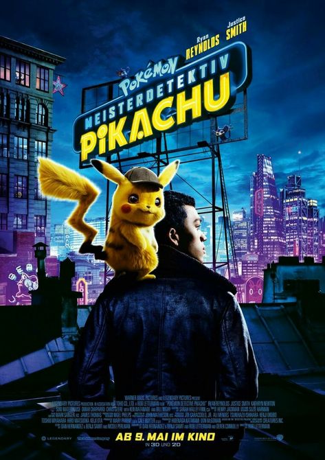 New german poster for the juvenile adventure DETECTIVE PIKACHU. #detectivepikachu #movieposter #pokemon #pikachu #adventure #ryanreynolds #justicesmith #games #pokemongo #animation #japan #anime #pop #popculture #geek #nerd #movies #filmes #films #cine #cinema #cult #culture #art #Entertainment #OsFilmesdoKacic Pikachu Movie, Pokemon Movie, Dragonball Evolution, Pikachu Pikachu, Detective Pikachu, Legendary Pictures, Pikachu Wallpaper, Kathryn Newton, Big Little Lies