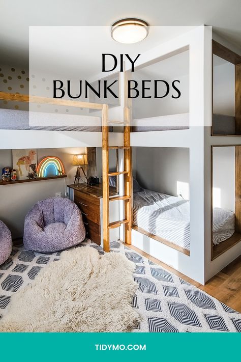 Triple Bunk With Storage, Kids Shared Bedroom 3 Beds, Diy 3 Beds In One Room, 3 Beds One Room Kids Boys, Tri Bunk Beds Small Rooms, 3 Bed One Room, Bunk Beds With Play Area Underneath, Small Space Bunk Room, 3 Beds 1 Room Ideas