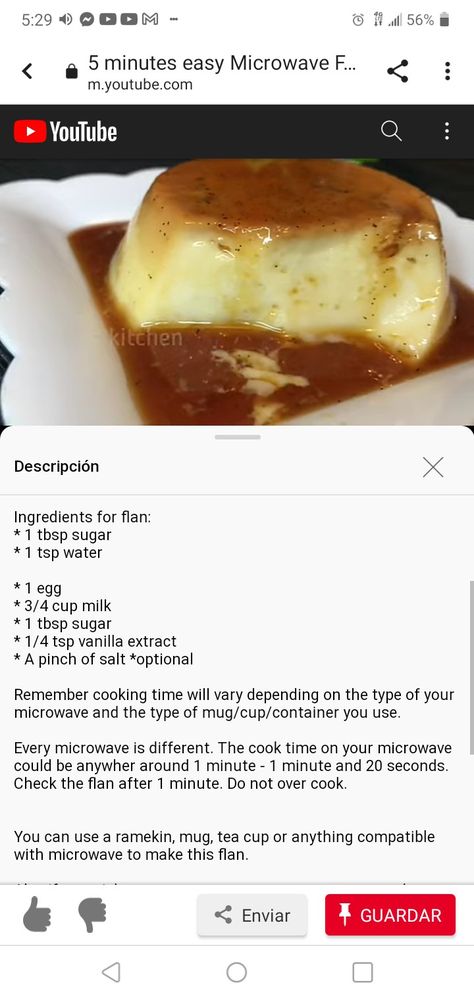 Microwave Flan In A Cup, Microwave Flan, Pudding In A Mug, How To Make Flan, Interesting Food, Interesting Food Recipes, Flan, Mug Cup, Cooking Time