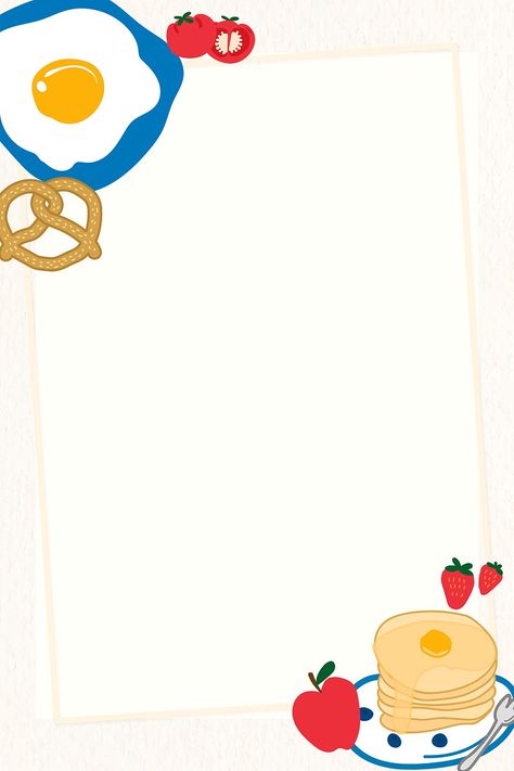 Download free vector of Pancakes and sunny side up egg frame vector by ketchup about breakfast, cute, frame, Background cute, and cartoon 2299388 Food Frame, Food Background Wallpapers, Food Doodle, Pink Notepad, Book Cover Art Diy, Food Doodles, Note Pad Design, Background Cute, Notepaper