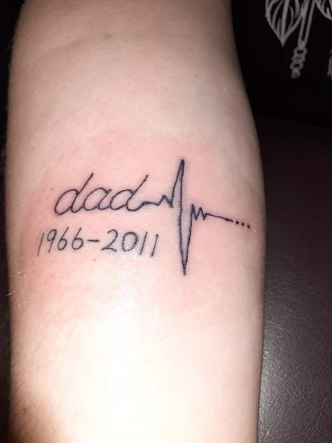 Memorial tattoo for dads Dead Dad Tattoo Ideas For Daughter, Dead Dad Tattoo, Tattoo For Dad Passing, Tattoo Ideas For Dad Who Passed, Rip Dad Tattoos For Daughters, Memorial Tattoos Dad, Small Memorial Tattoos Grandparents, Dad Tattoo In Memory Of, Simple Memorial Tattoos