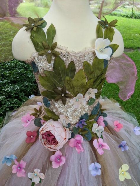 Ethereal Gaia Fairy costume dress woodland fairy dress fairy | Etsy Woodland Fairy Dress, Fairy Costume Dress, Fairy Halloween Costumes, Fairy Costumes, Fairy Festival, Pink Flower Girl Dresses, Dress Fairy, Fairy Clothes, Woodland Fairy