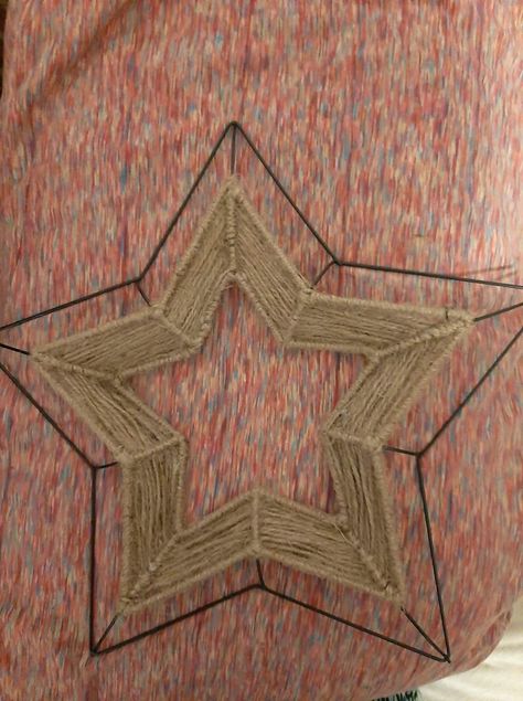 Dollar Tree Star Wreath Form Ideas, Star Wreath Ideas, Star Shaped Wreath, Dollar Tree Star, Star Wreaths, Wreath Form Ideas, Christmas Star Wreath, Star Wreath Form, Twine Projects