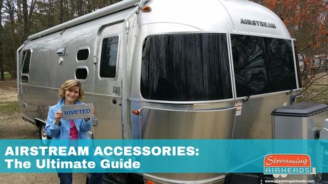 Need to outfit your new Airstream? This ultimate guide will help you decide on the must-have accessories for your Airstream. Airstream Bambi Decorating Ideas, Airstream Organization Ideas, Airstream Storage Ideas, Airstream Accessories, Airstream Decorating Ideas, Airstream Organization, Airstream Interior Ideas, Travel Trailer Accessories, Airstream Decor