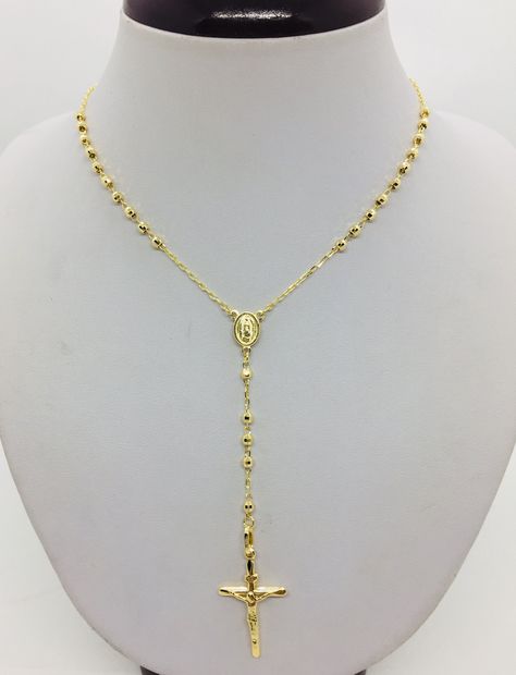 Excited to share the latest addition to my #etsy shop: 14K Solid Yellow Gold Rosary Necklace Crucifix Men Gold Rosary Necklace, Gold Rosary, Gold Link Bracelet, The Rosary, Jewelry Accessories Ideas, Mens Chain Necklace, Rosary Necklace, Gold Bracelet For Women, Classy Jewelry