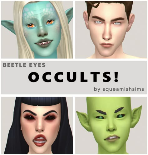 Beetle Eyes (Occults) | squeamishsims on Patreon Sims Alien, Ts4 Eyes, Study Anime, Ria Core, Mermaid Eyes, Sims 4 Cc Eyes, Sims 4 Anime, Cottagecore Clothes, The Sims 4 Packs