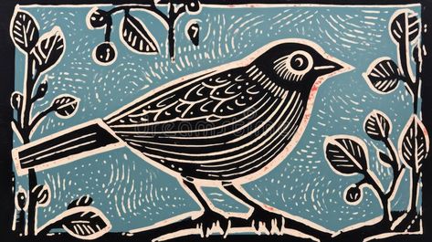 Bird Lino Stock Illustrations – 101 Bird Lino Stock Illustrations, Vectors & Clipart - Dreamstime Bird Lino Print, Lino Print Art, Lino Print Ideas Simple, Lino Print Ideas Easy, Lino Cut Ideas, Lino Cut Art, Tony Fitzpatrick, Bird Linocut, Linoleum Printing